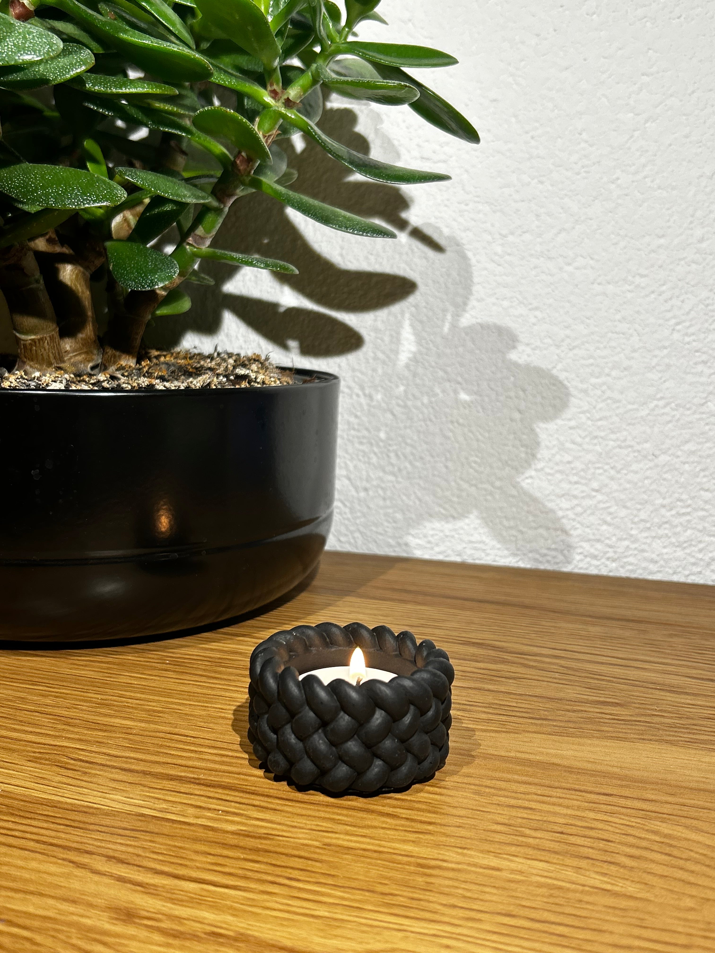 Teelichthalter Schwarz