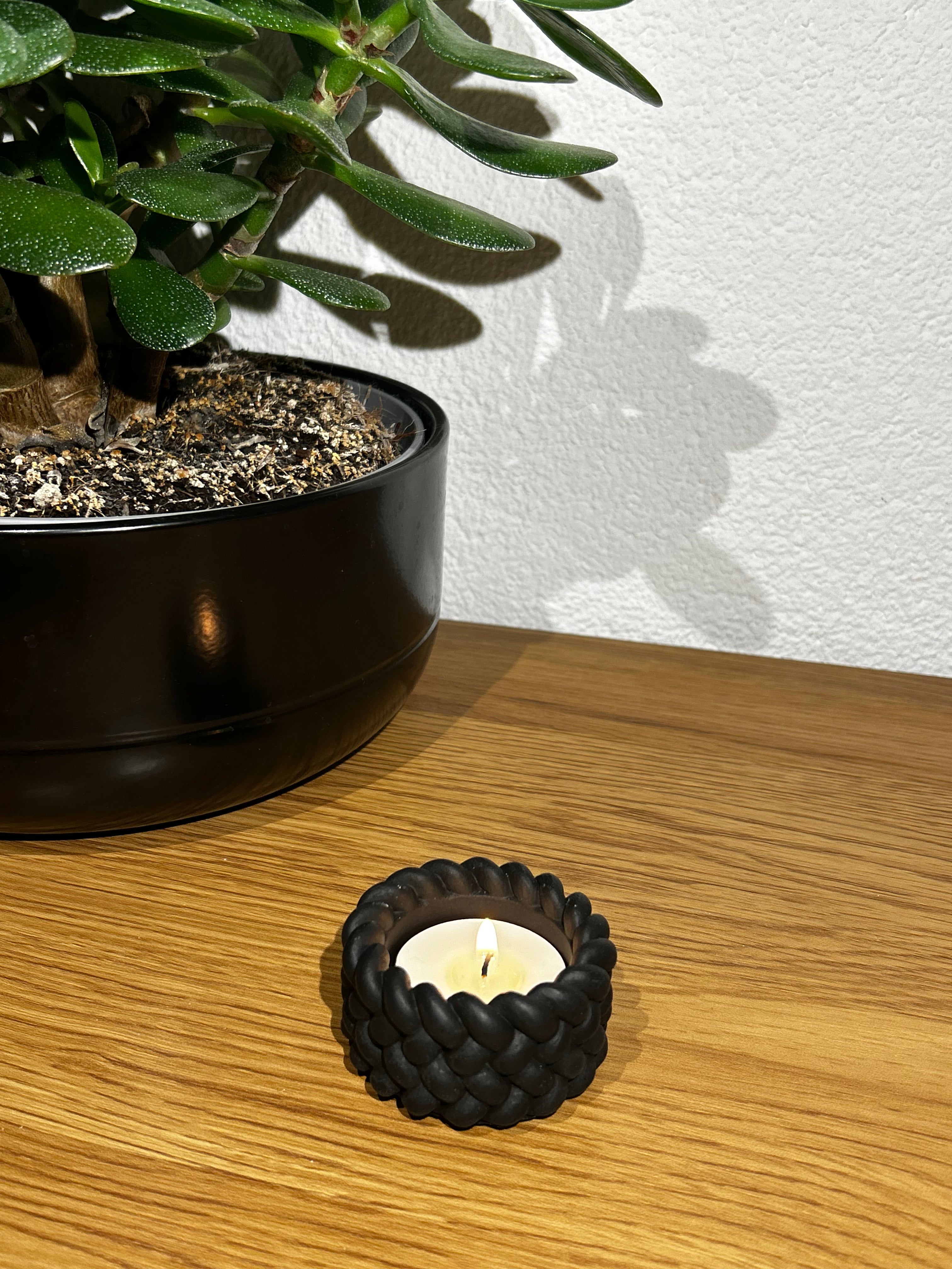 Teelichthalter Schwarz