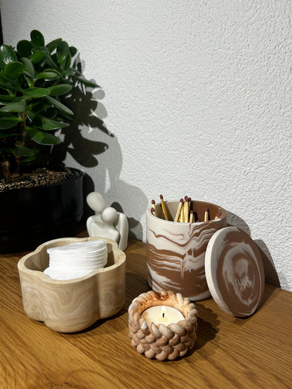 Blumendose - Beige