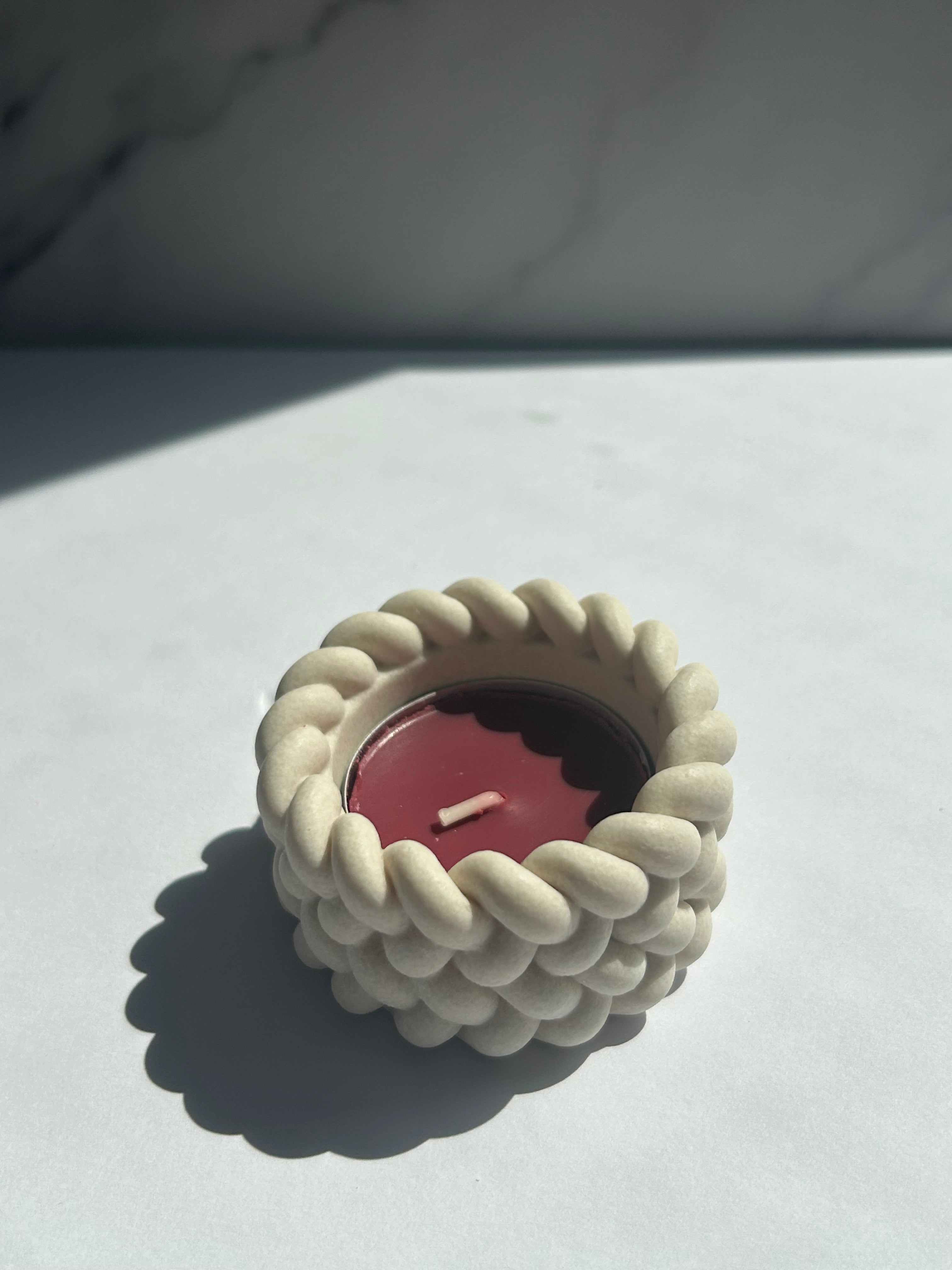 Teelichthalter - Cream-White