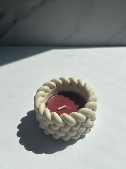 Teelichthalter - Cream-White